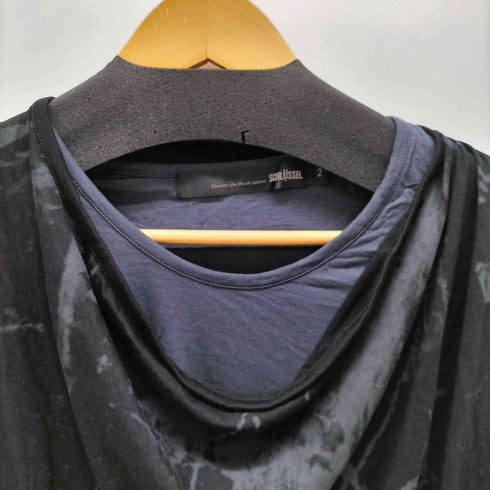 シュリセル SCHLUSSEL レーヨン ドレープ フェイクレイヤード カットソー メンズ JPN:2