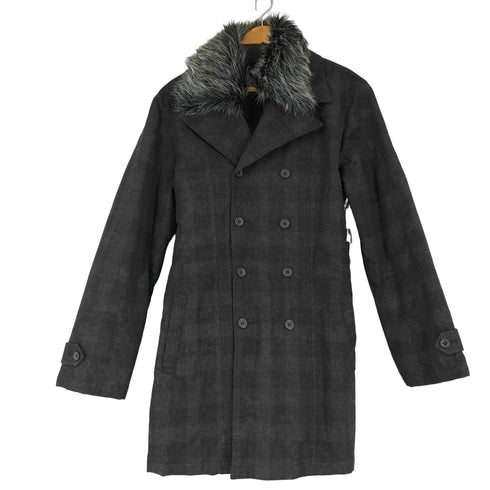 RUSTENBURG ファー付き ダブルトレンチコート メンズ import:M