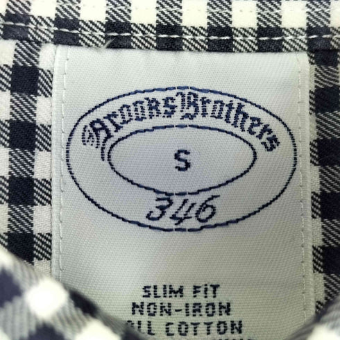 ブルックスブラザーズ BROOKS BROTHERS SLIM FIT ギンガムチェック ロゴ刺繍 ボタンダウンシャツ メンズ import:S