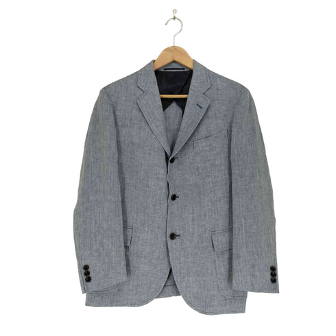 ジェイプレス J.PRESS AIR LINEN 背抜き ヘリンボーン 2Bテーラードジャケット メンズ M