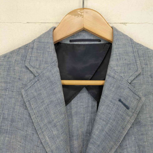ジェイプレス J.PRESS AIR LINEN 背抜き ヘリンボーン 2Bテーラードジャケット メンズ M