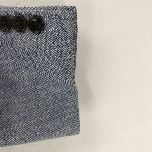ジェイプレス J.PRESS AIR LINEN 背抜き ヘリンボーン 2Bテーラードジャケット メンズ M