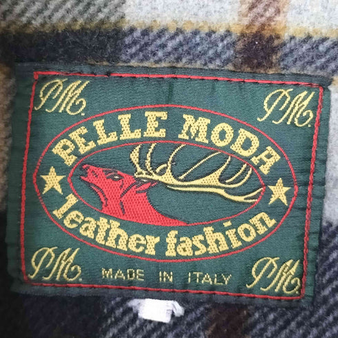 イタリア製 襟レザー 裏地ブランケット レザージャケット メンズ EUR:50