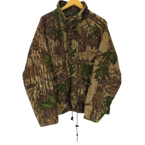 カベラス Cabelas 80-90S Whitetail Clothing USA製 ロゴ プリント リアルツリーカモ 迷彩柄 スタンドネック フリース ブルゾン ジャケット メンズ