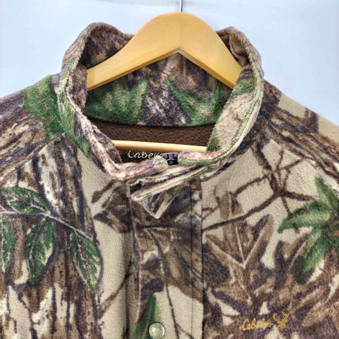 カベラス Cabelas 80-90S Whitetail Clothing USA製 ロゴ プリント リアルツリーカモ 迷彩柄 スタンドネック フリース ブルゾン ジャケット メンズ