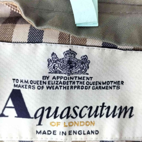 アクアスキュータム AQUASCUTUM イングランド製 ステンカラーコート メンズ