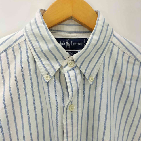 ラルフローレン RALPH LAUREN 90S YARMOUTH ポニー刺繍 コットン ストライプ L/S ボタンダウン シャツ 外付けタグ メンズ 15-33