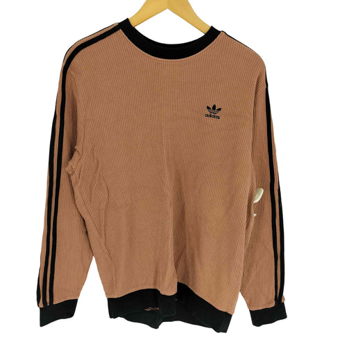 アディダス adidas CLASTR ワッフル スウェット トレフォイルロゴ クルーネック L/S Tシャツ メンズ import:XL
