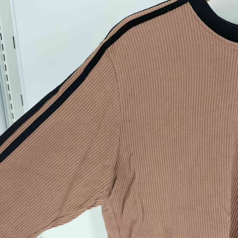 アディダス adidas CLASTR ワッフル スウェット トレフォイルロゴ クルーネック L/S Tシャツ メンズ import:XL