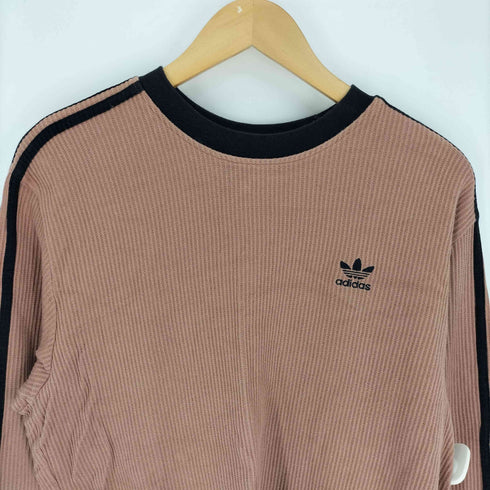 アディダス adidas CLASTR ワッフル スウェット トレフォイルロゴ クルーネック L/S Tシャツ メンズ import:XL