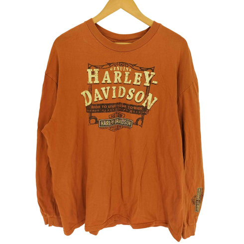 ハーレーダビッドソン HARLEY-DAVIDSON 両面プリント クルーネック L/S Tシャツ メンズ