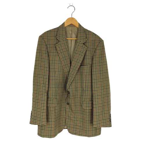 アクアスキュータム AQUASCUTUM イングランド製 ガンクラブチェック ウール2Bテーラードジャケット メンズ 42S