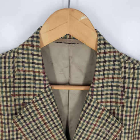 アクアスキュータム AQUASCUTUM イングランド製 ガンクラブチェック ウール2Bテーラードジャケット メンズ 42S