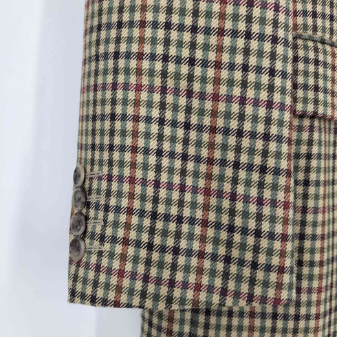 アクアスキュータム AQUASCUTUM イングランド製 ガンクラブチェック ウール2Bテーラードジャケット メンズ 42S
