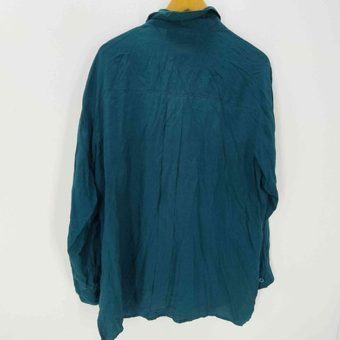 CHRISTIE&JILL 比翼ボタン L/S シルク シャツ レディース 1X