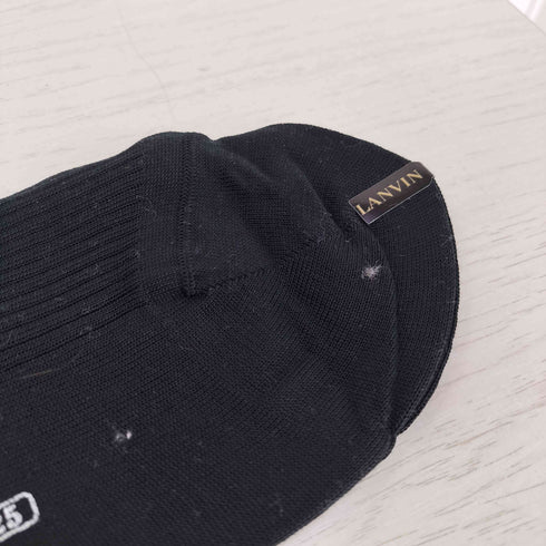 ランバン パリ LANVIN PARIS ロゴ刺繍 リブ ソックス 靴下 メンズ 25