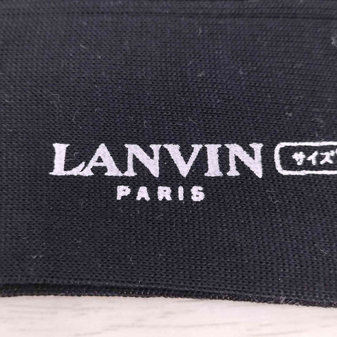 ランバン パリ LANVIN PARIS ロゴ刺繍 リブ ソックス 靴下 メンズ 25