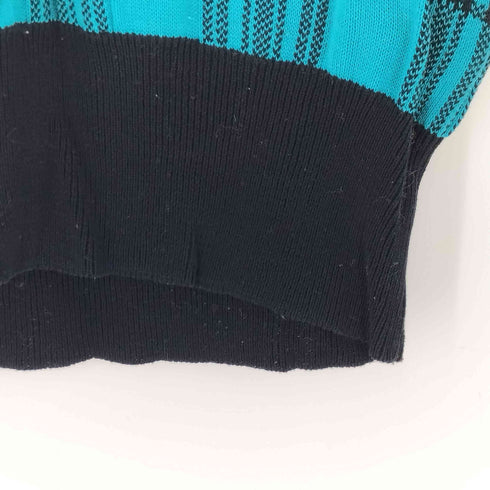 ピエールカルダン pierre cardin フレンチスリーブ コットン チェック ニット ベスト レディース import:L