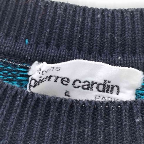 ピエールカルダン pierre cardin フレンチスリーブ コットン チェック ニット ベスト レディース import:L