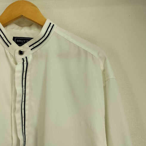BRUTTINI 刺繍 バンドカラー L/S シャツ メンズ import:L
