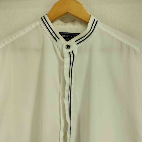 BRUTTINI 刺繍 バンドカラー L/S シャツ メンズ import:L