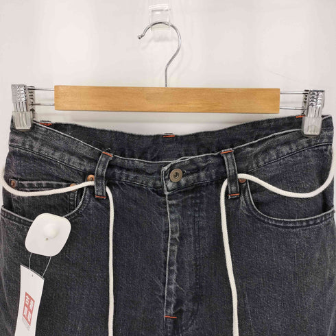 RACCAGNI ZIP ドローストリング ハイウエスト センターペイント ストレート リメイク メンズ