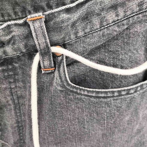 RACCAGNI ZIP ドローストリング ハイウエスト センターペイント ストレート リメイク メンズ