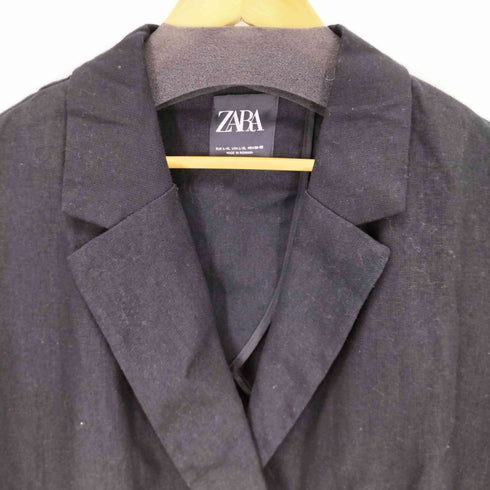 ザラ ZARA リネンコットン ダブルブレストブレザー レディース L-XL