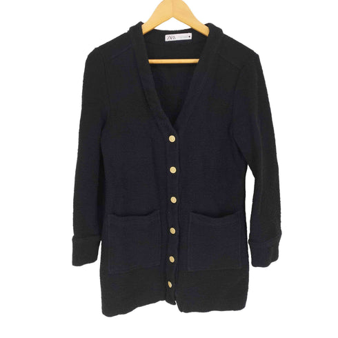 ザラ ZARA 金釦ツイードジャケット レディース M