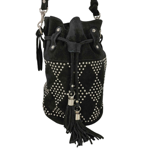 トップショップ TOPSHOP タッセルチャーム メタルスタッズスエードバッグ レディース