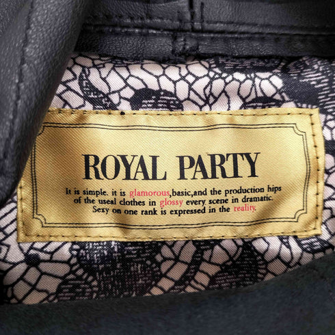 ロイヤルパーティー ROYAL PARTY ニット切替ラムレザージャケット レディース 38