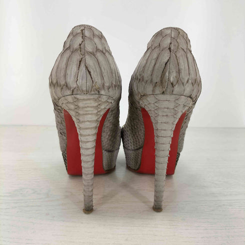 クリスチャンルブタン CHRISTIAN LOUBOUTIN パイソン オープントゥヒールパンプス レディース EUR:38