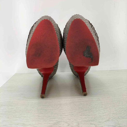 クリスチャンルブタン CHRISTIAN LOUBOUTIN パイソン オープントゥヒールパンプス レディース EUR:38