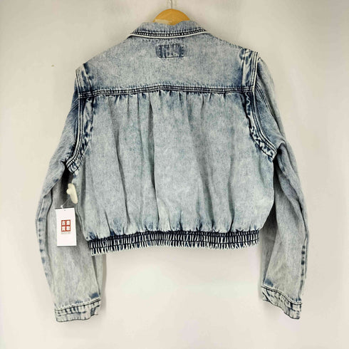 アーバン レヴィヴォ URBAN REVIVO ジップアップデニムジャケット レディース import:L