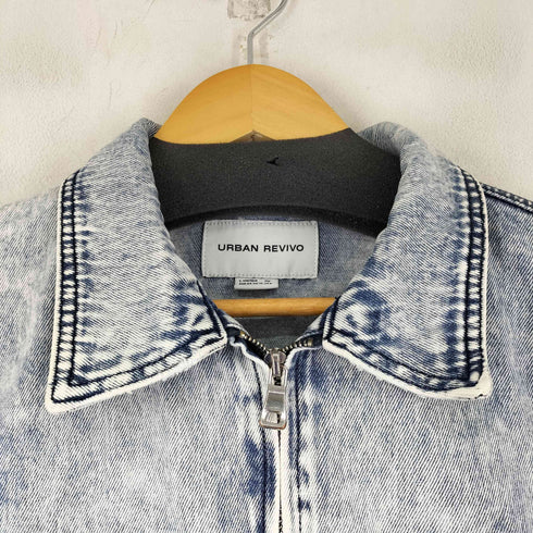 アーバン レヴィヴォ URBAN REVIVO ジップアップデニムジャケット レディース import:L