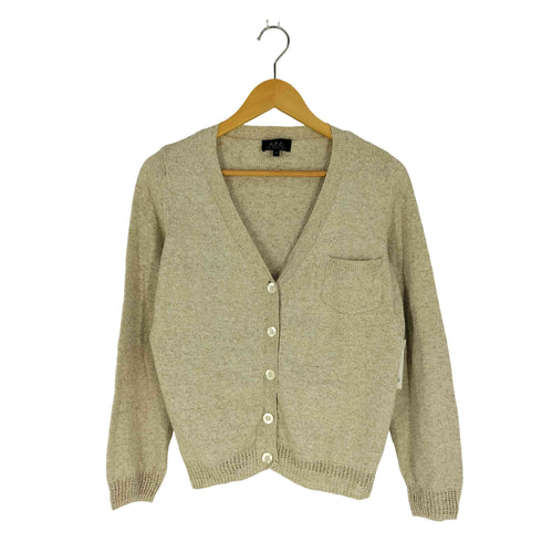 アーペーセー A.P.C. リネン混 リブ透かし編み カーディガン レディース import:M