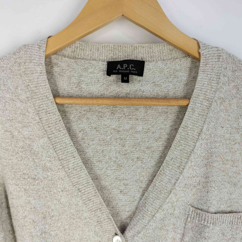 アーペーセー A.P.C. リネン混 リブ透かし編み カーディガン レディース import:M