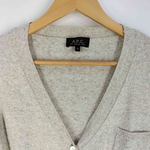 アーペーセー A.P.C. リネン混 リブ透かし編み カーディガン レディース import:M