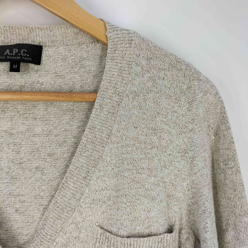 アーペーセー A.P.C. リネン混 リブ透かし編み カーディガン レディース import:M