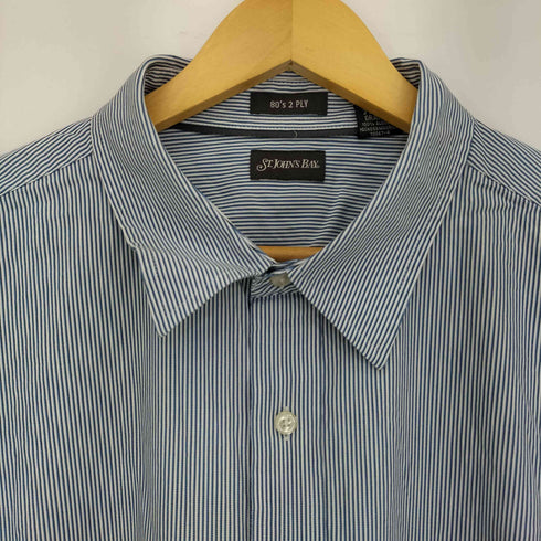 セントジョンズベイ STJOHNS BAY 80S 2 PLY ストライプ コットン長袖シャツ メンズ import:XXL