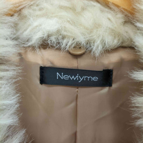 Newlyme ポケットリボンデザインファーダブルブレストコート レディース M