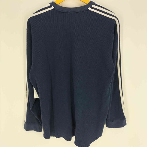 アディダス adidas トレフォイルロゴ スリーストライプ スリーブ ワッフル クルーネック L/S Tシャツ メンズ import:L