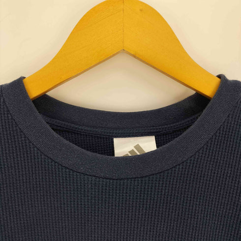 アディダス adidas トレフォイルロゴ スリーストライプ スリーブ ワッフル クルーネック L/S Tシャツ メンズ import:L