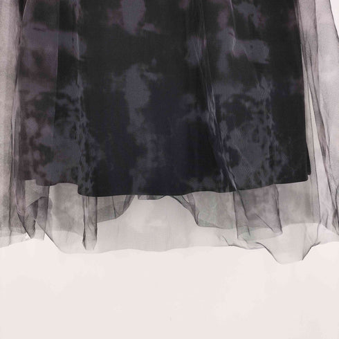 アンティカ antiqua アート柄 チュール スカート レディース F