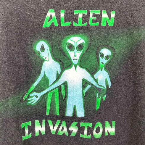 90s ALIEN INVASION 両面プリントS/Sカットソー メンズ