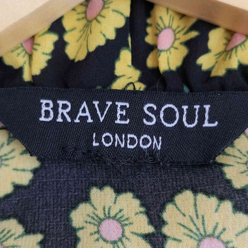 BRAVE SOUL フラワープリント 半袖 フリル チュニックワンピース レディース JPN:S