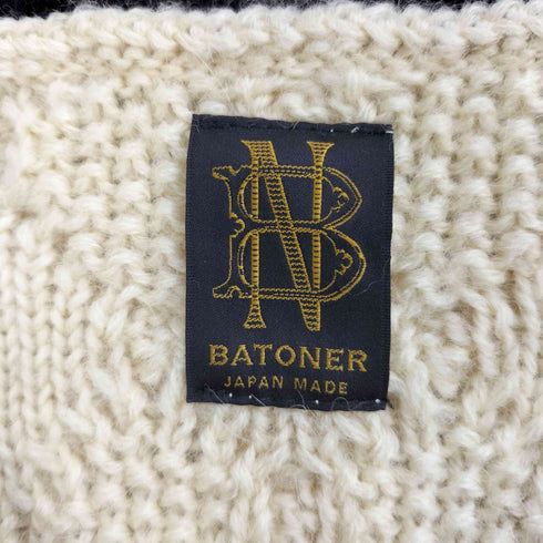 バトナー BATONER アルパカ混 Vネック ケーブルニット セーター レディース FREE