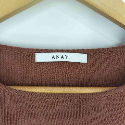 アナイ ANAYI ウールシルクリブパフスリーブ ニットトップ レディース JPN:38