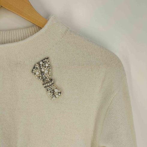 アナイ ANAYI ウールカシミヤリボンビジュー プルオーバー レディース JPN:38