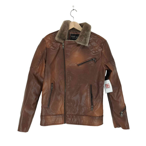 KATIE SETH フェイクレザーダブルライダースジャケット メンズ XXS